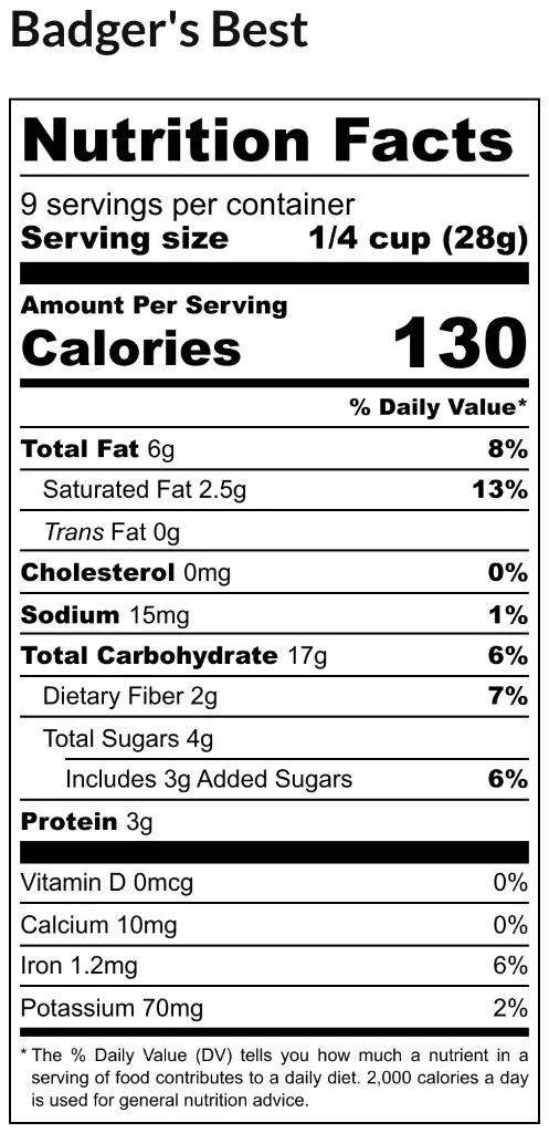 Badger's Best - Nutrition Label.webp