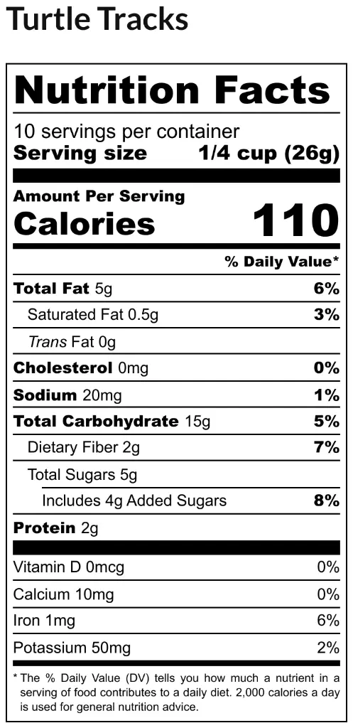 Turtle Tracks - Nutrition Label.webp